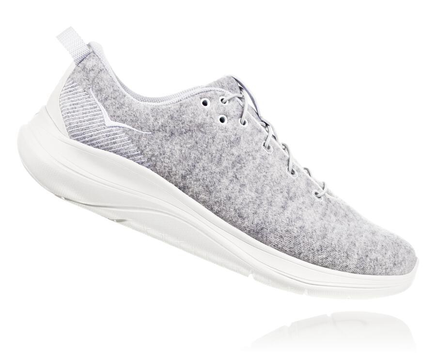 Tenis Hoka One One Feminino Cinzentas - Hupana Flow Wool - 716-DUELWX